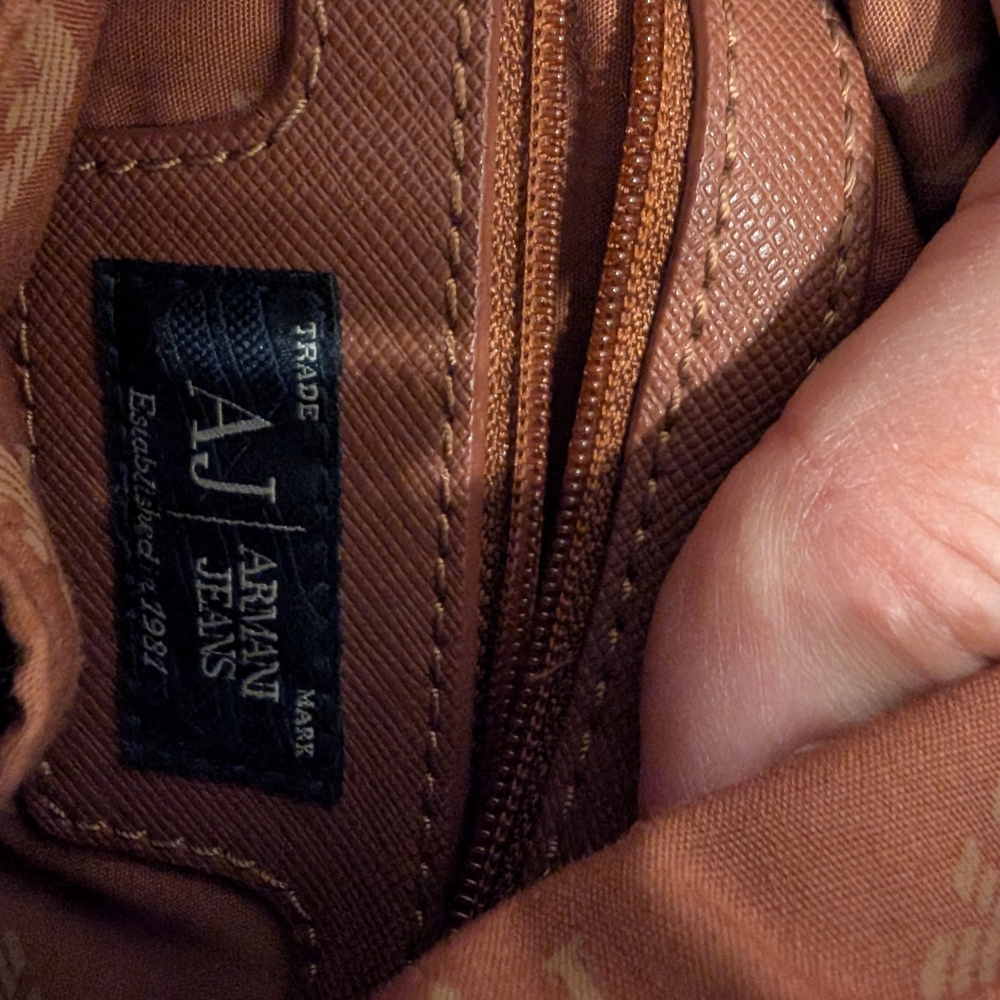 Armani Jeans Tan Leather Shoulder Bag - Picture 6 of 6